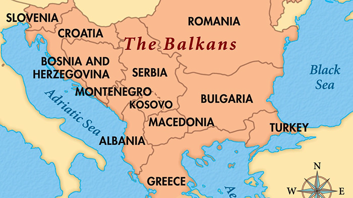 Map of the Balkans